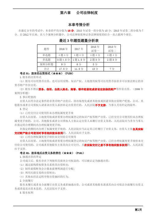 注册会计师-经济法冲刺串讲-第六章 公司法律制度(14页)