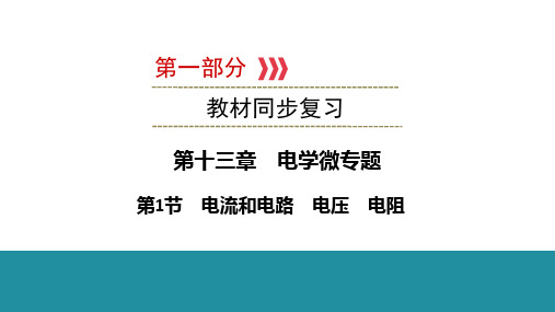 2021年云南中考物理教材梳理 第十三章 电学微专题 第1节 电流和电路 电压 电阻