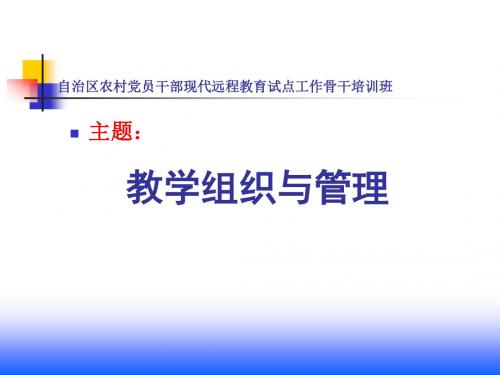 自治区农村党员干部现代远程教育试点工作骨干培训班