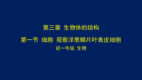 初一生物学(北京版)第三章 生物体的结构 第一节 细胞 观察洋葱鳞片叶表皮细胞