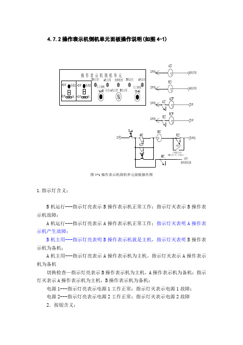 操作表示机倒机单元面板操作说明