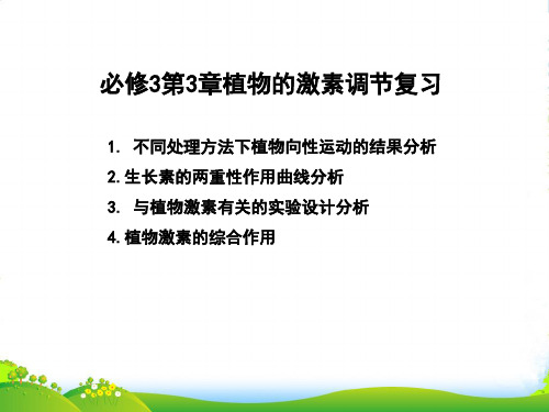 人教版高中生物必修3 第3章植物的激素调节复习 课件 (共11张PPT)