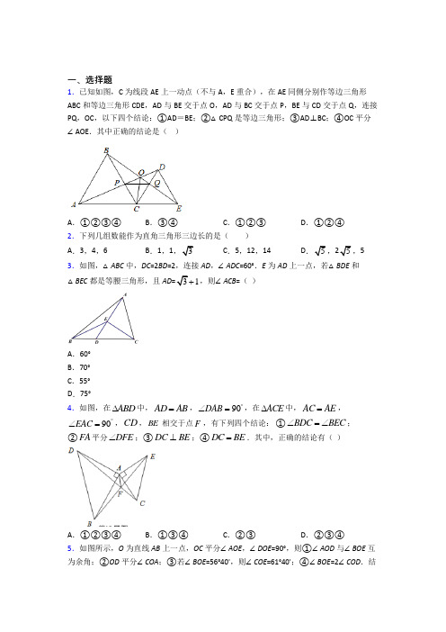 (必考题)初中数学八年级数学下册第一单元《三角形的证明》检测题(答案解析)(5)