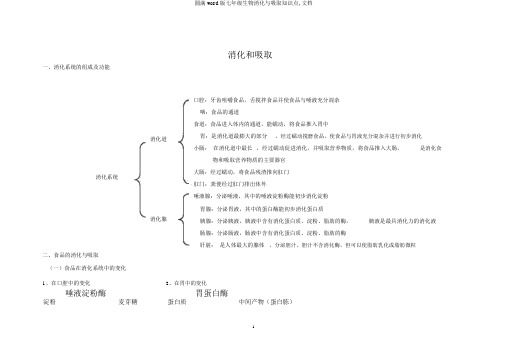 完整word版七年级生物消化与吸收知识点,文档