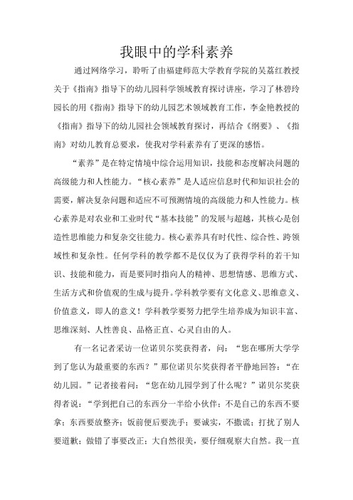 (高优)我眼中的学科核心素养
