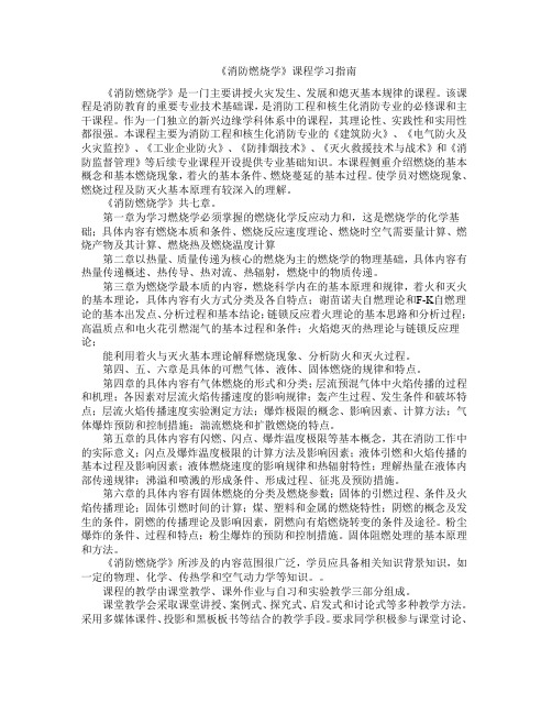 《消防燃烧学》学习指南