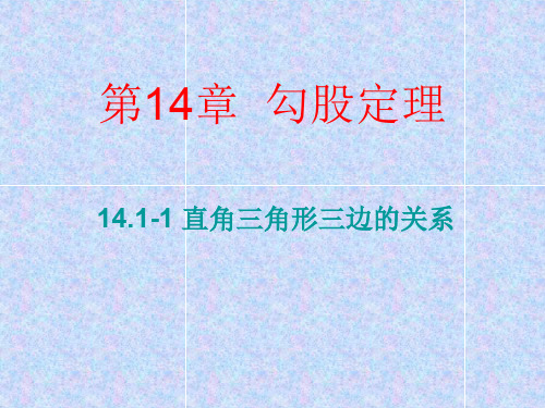 14.1.1 直角三角形三边的关系