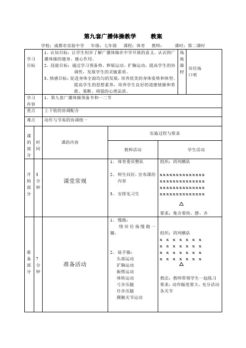 广播体操1-4节教案