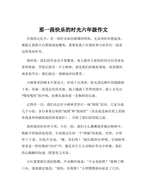 那一段快乐的时光六年级作文