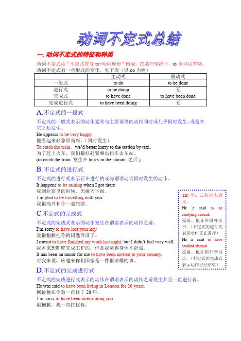 高中英语 英语语法动词不定式总结的归纳总结