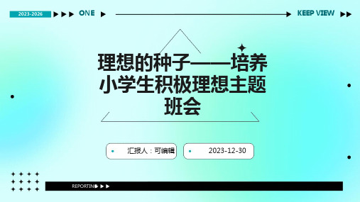 理想的种子——培养小学生积极理想主题班会