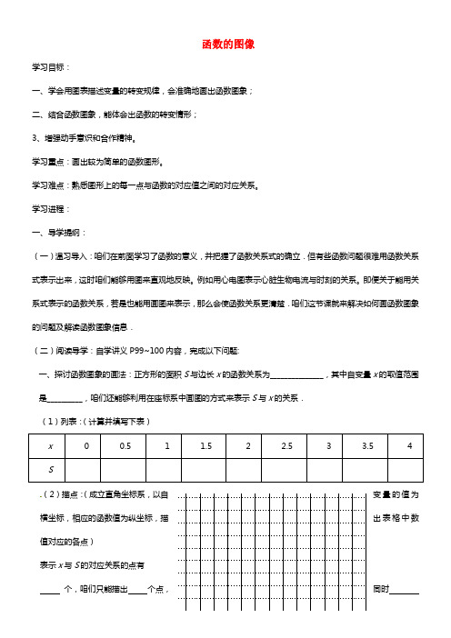 八年级数学上册《14.1.3 函数的图像》（第1课时）讲学稿 