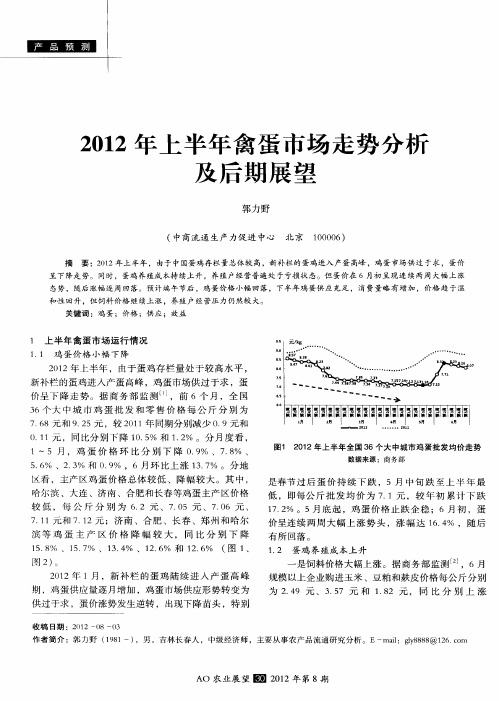 2012年上半年禽蛋市场走势分析及后期展望