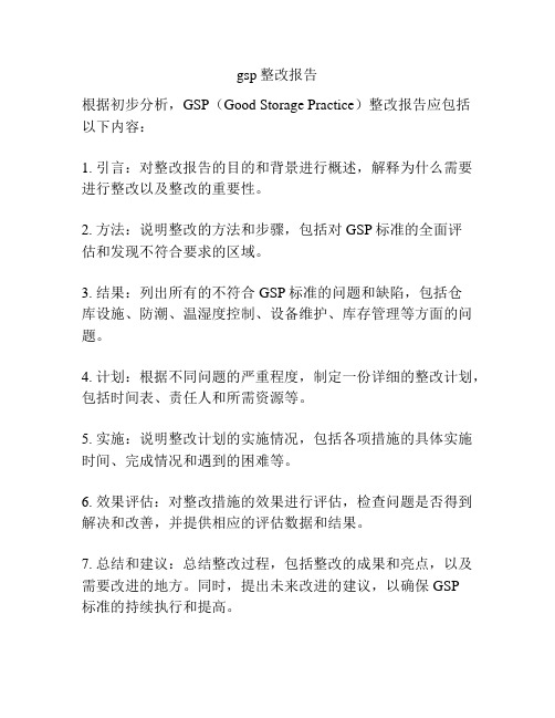 gsp整改报告