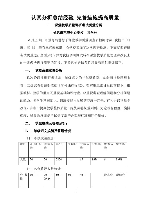 认真分析总结经验-完善措施提高质量