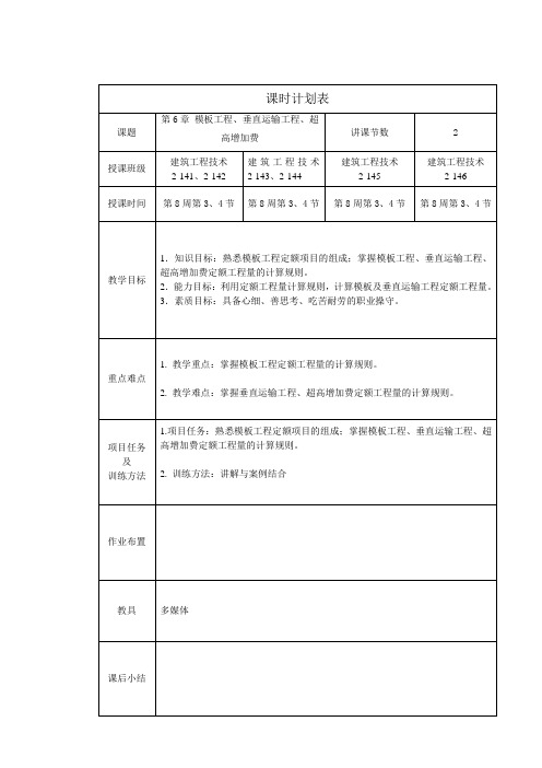 16 第6章  模板工程、垂直运输工程、超高增加费