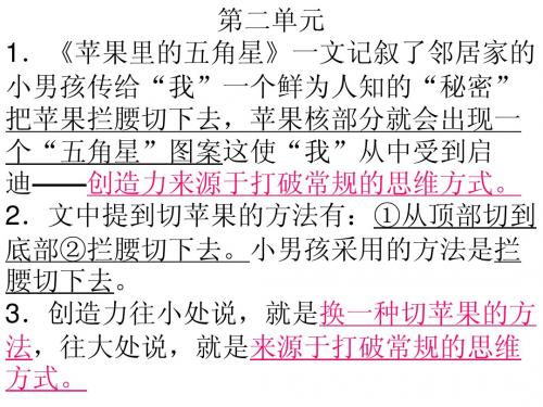 苏教版四下语文第二单元课文内容复习.ppt