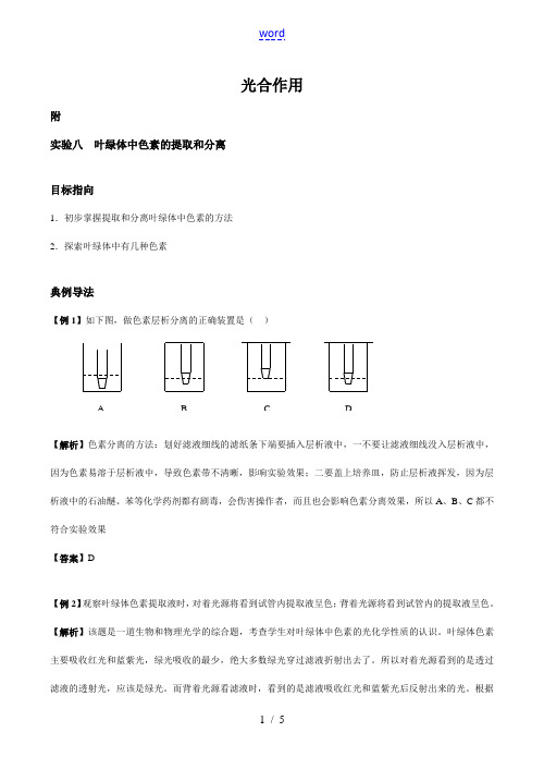 高中生物光合作用人教版必修1