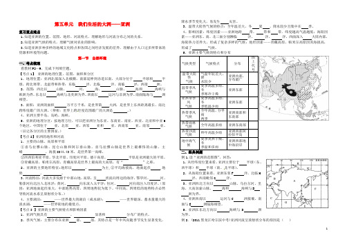 湖北省十堰市上津中学中考地理总复习 七年级下册 第五单元 我们生活的大洲——亚洲(无答案) 新人教版