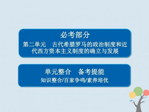 复习第二单元古代希腊罗马的政治制度和近代西方资本主义制度的确立与发展单元整合课件新人教版