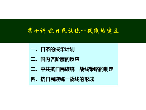 抗日民族统一战线的建立