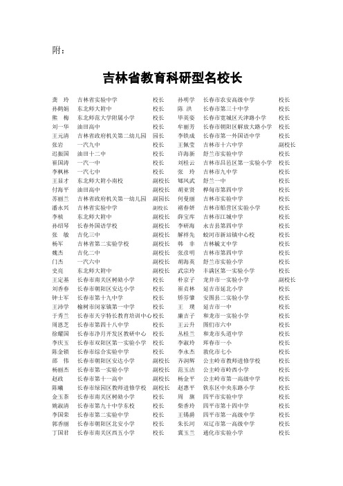 吉林省教育科研型名校长