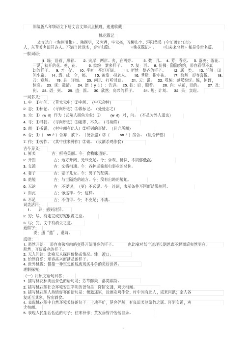 (完整版)部编版八年级语文下册文言文知识点梳理