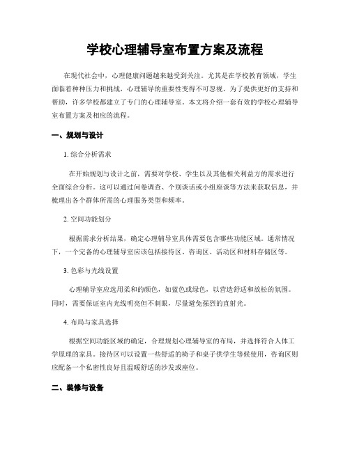 学校心理辅导室布置方案及流程