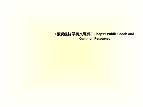 (微观经济学英文课件)Chap11 Public Goods and Common Resources