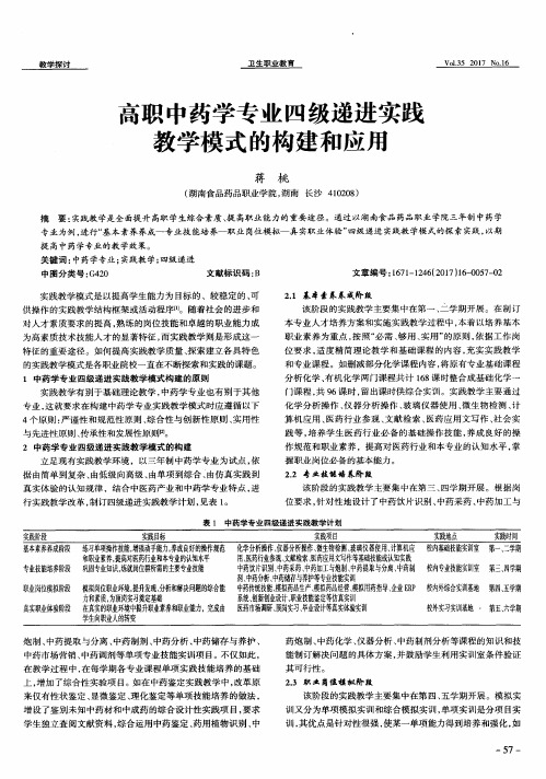 高职中药学专业四级递进实践教学模式的构建和应用