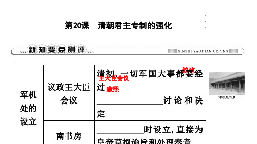 2019年春人教部编版七年级历史下册课件：第20课 清朝君主专制的强化(共17张PPT)