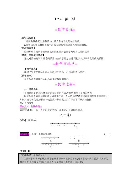 1.2.2 数 轴 教案