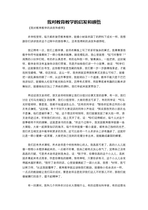 我对教育教学的启发和感悟