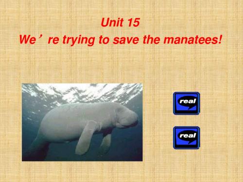 We're trying to save the manatees