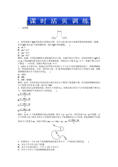 人教版生物高二(上)：第一章第二节(二)课时活页训练