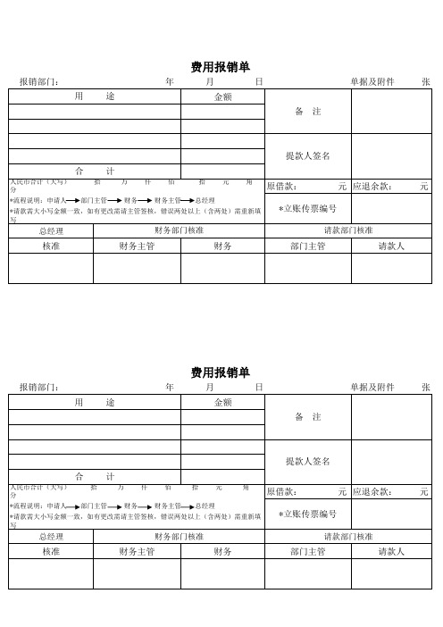 财务用费用报销单