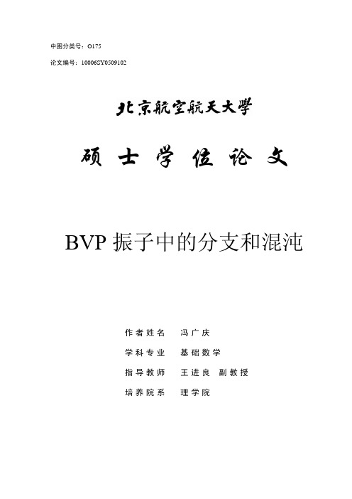 BVP 振子中的分支和混沌