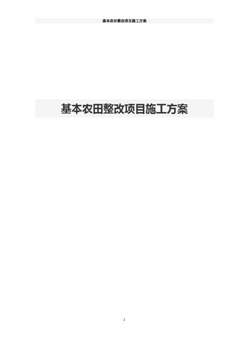 基本农田整改项目施工方案