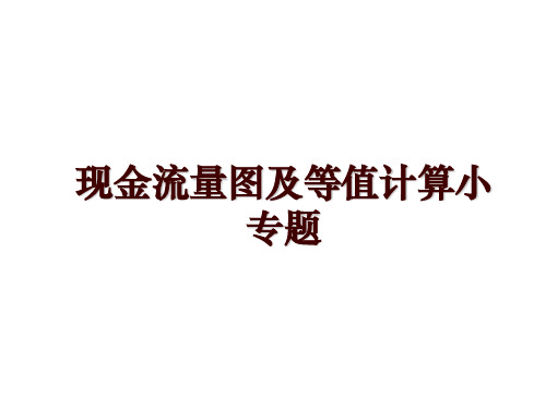 现金流量图及等值计算小专题