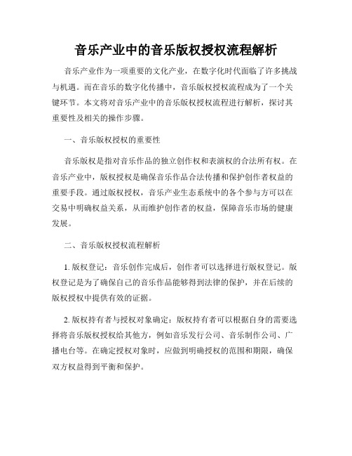 音乐产业中的音乐版权授权流程解析