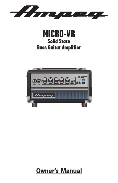 Micro-VR Bass Guitar Amplifier 产品说明书