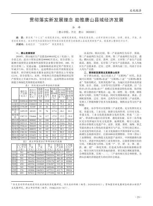 贯彻落实新发展理念 助推唐山县域经济发展