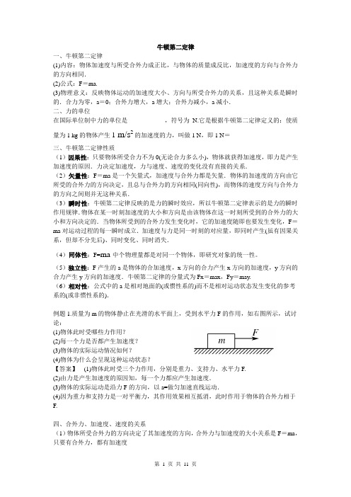 牛顿第二定律