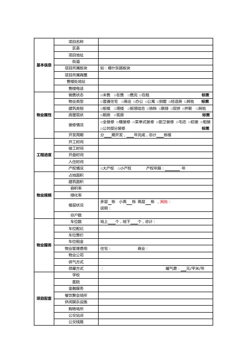 乌鲁木齐楼盘项目基本信息表办预售提交