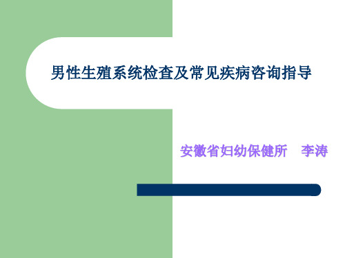 男性生殖系统检查及常见疾病咨询指导