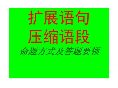 扩展语句,压缩语段董宝礼