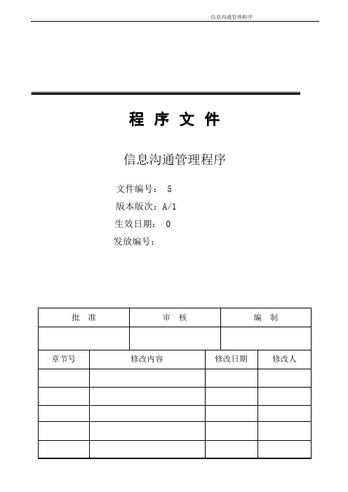 信息沟通管理程序