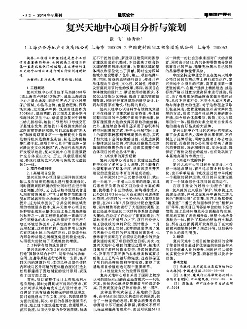 复兴天地中心项目分析与策划