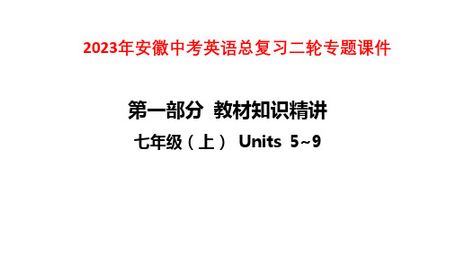 2023年安徽中考英语总复习二轮专题课件：七年级(上) Units 5~9