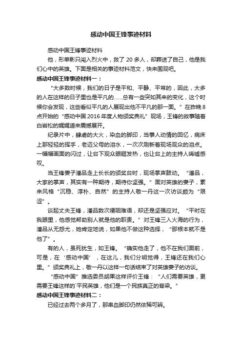 感动中国王锋事迹材料